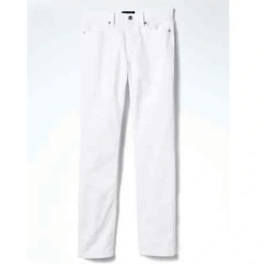 Banana Republic Slim Straight Mid Rise Jeans White 28 Long - Picture 12 of 14